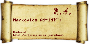 Markovics Adrián névjegykártya