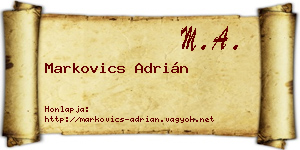 Markovics Adrián névjegykártya